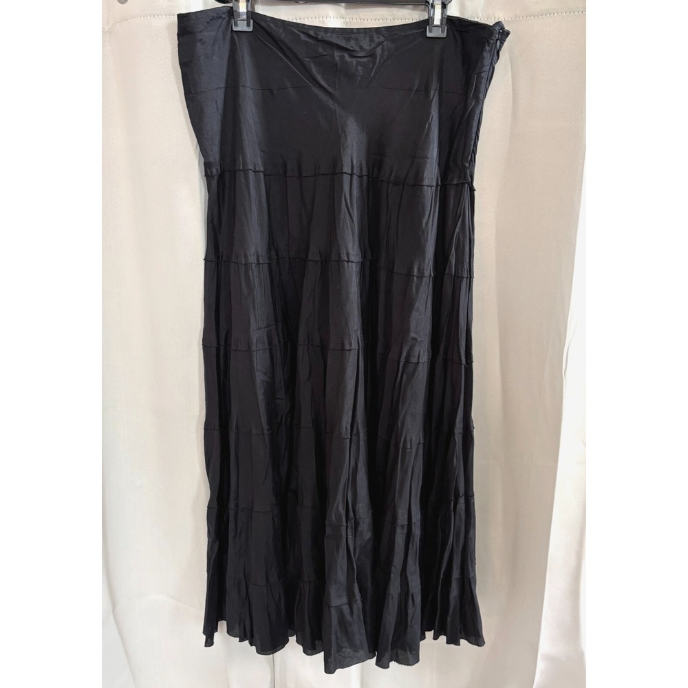 Bohemian Cafe Womens Skirt Size 18W Black Tiered Maxi Western Boho Witchy 17852x